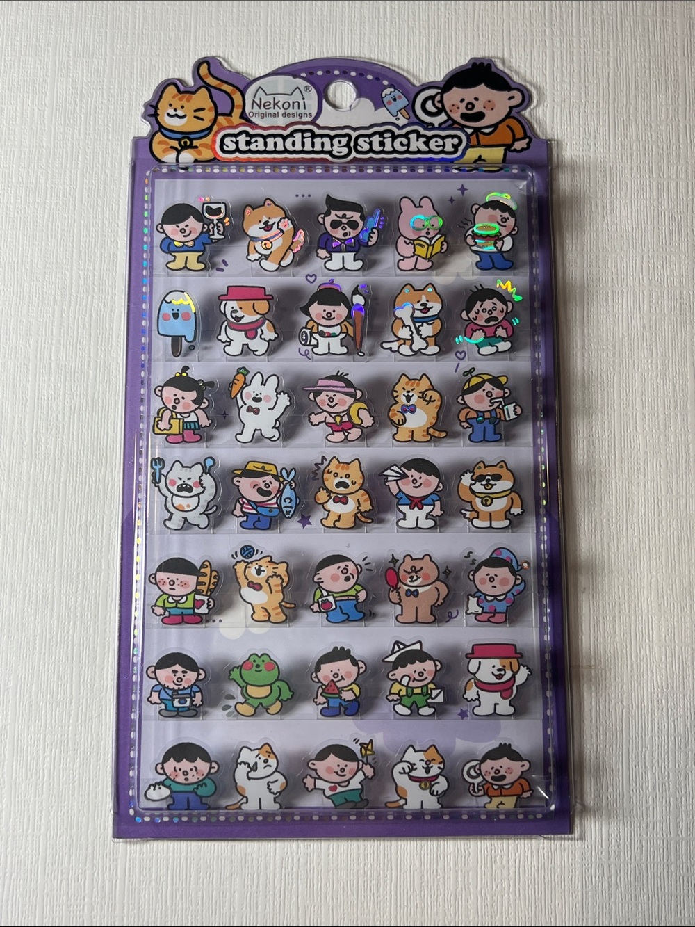 Nekon Standing Sticker Sheet - Cute Small Pets Characters